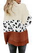 Turtleneck Splicing Chunky Knit Pullover Sweater